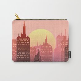 Abstract sunset coral pink gradient city  Carry-All Pouch