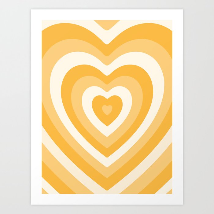HeartBeat Pastel Yellow Art Print