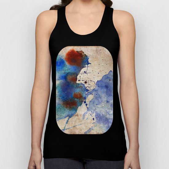 Blue Color Splash Unisex Tank Top
