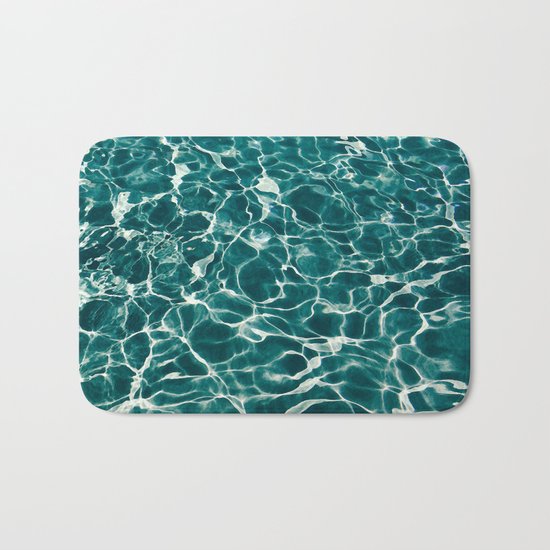 SEA - blue , white ocean , waves , clear , clarity Bath Mat
