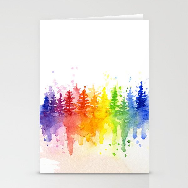 Rainbow Forest Stationery Cards