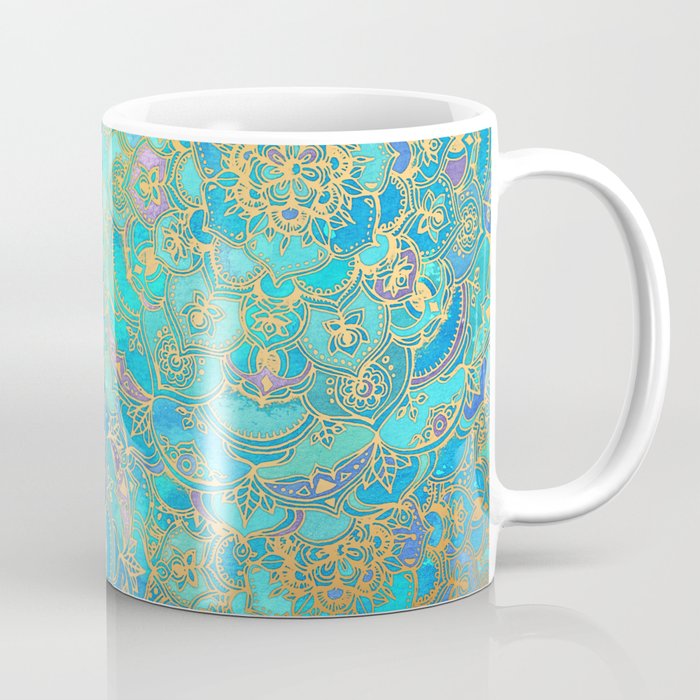 Sapphire & Jade Stained Glass Mandalas Coffee Mug