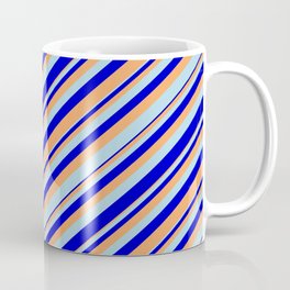 Brown, Light Blue, and Blue Colored Lines Pattern Coffee Mug | Stripespattern, Lightblue, Multiplecolors, Colourful, Blue, Lines, Colorful, Brown, Basic, Linespattern 