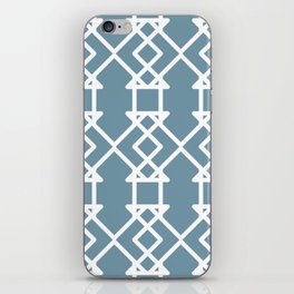 Blue and White Tessellation Line Pattern 27 Pairs DE 2022 Popular Color Smoky Blue DET570 iPhone Skin