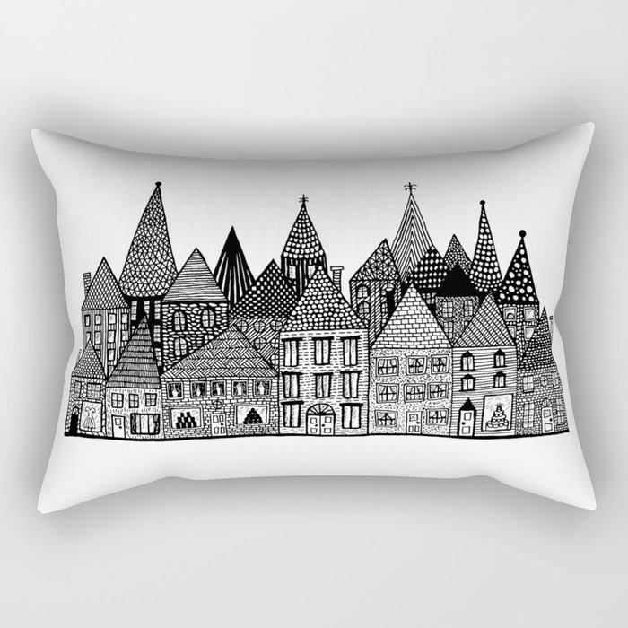 Medieval Village II Rectangular Pillow