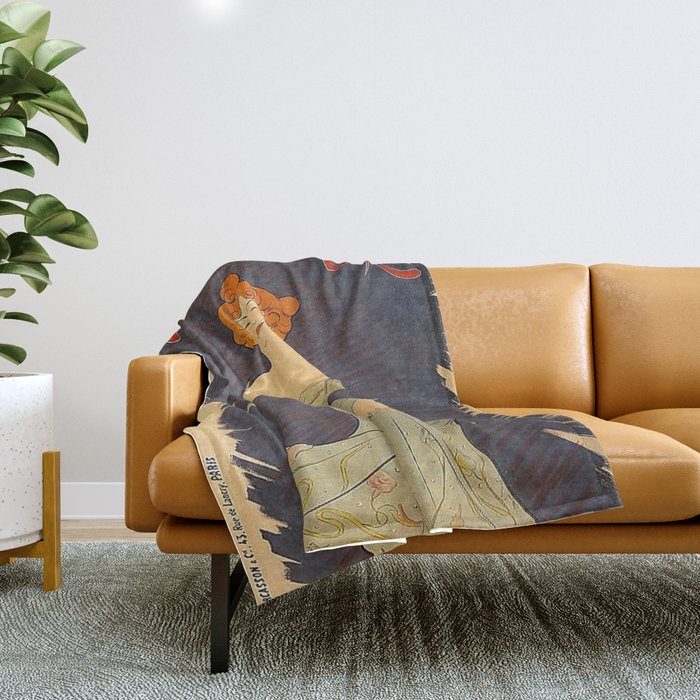 Vintage poster - Odette Dulac Throw Blanket