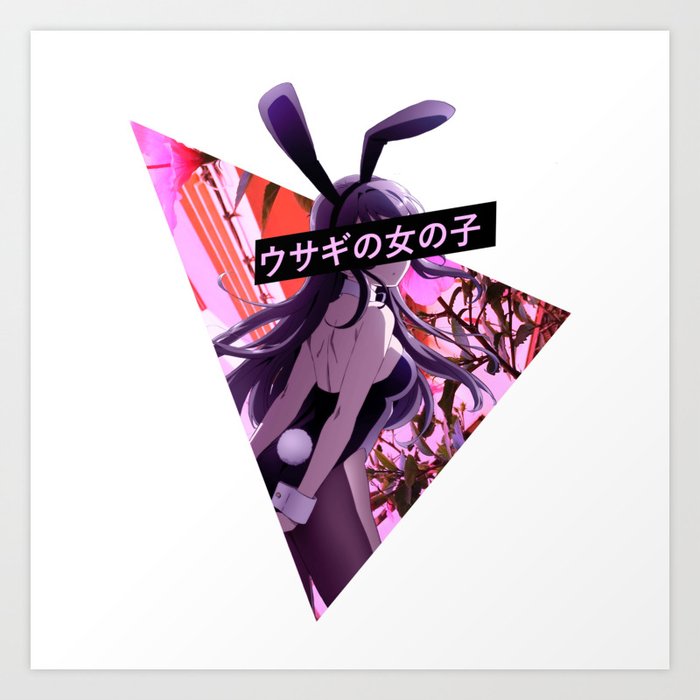 bunny girl senpai sad japanese anime aesthetic art print by poser boy society6