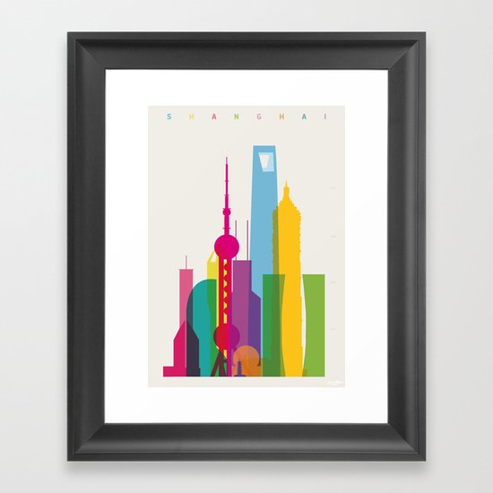 Shapes of Shanghai. Accurate to scale Framed Art Print