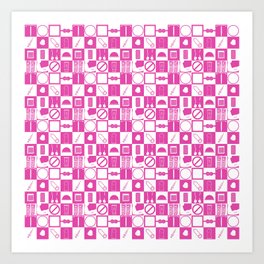 Contraception Pattern (Pink) Art Print