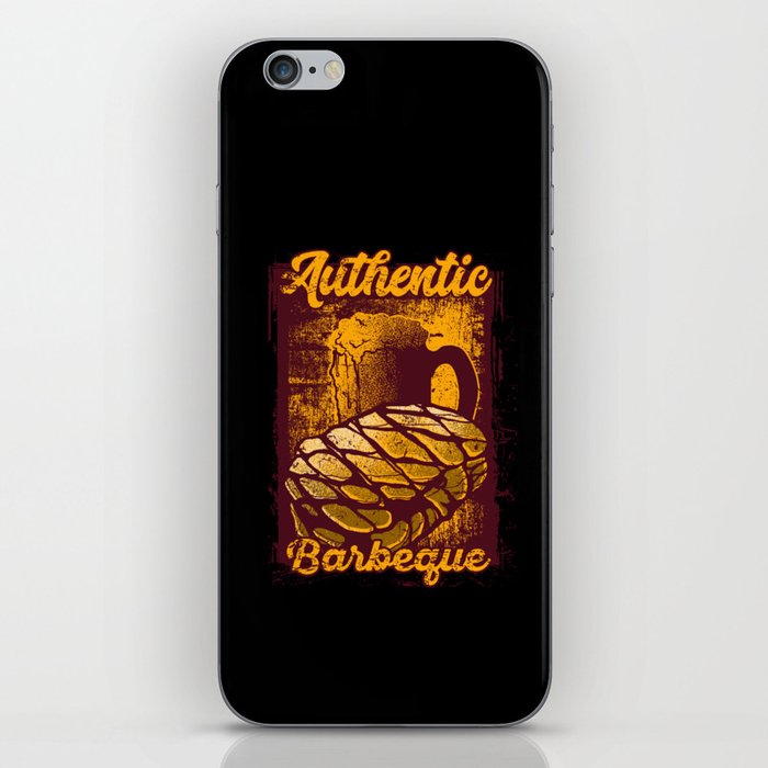 Authentic BBQ Grill Grunge Illustration iPhone Skin