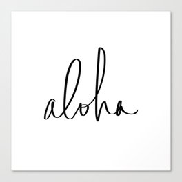 Aloha Hawaii Typography Canvas Print