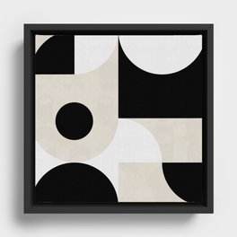 geometry mid modern black white II Framed Canvas