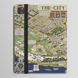 City of Quebec with Historical Notes - Vintage Illustrated Map iPad Folio Case