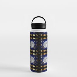 Moon phases magic womans hands on third eye reading crystal ball Water Bottle