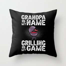 Grandpa Grilling BBQ Grill Smoker Master Throw Pillow