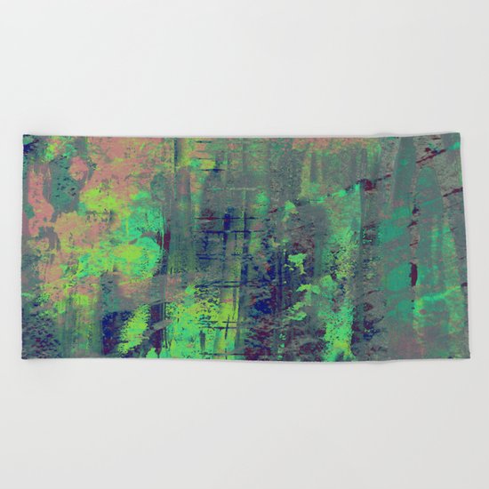 Aqua Abstract Beach Towel