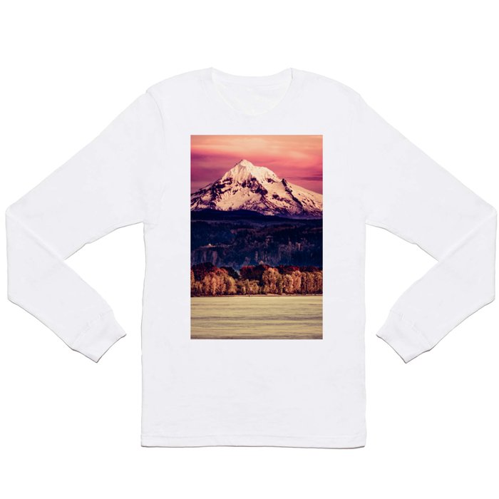 Mt Hood on Columbia River Long Sleeve T Shirt