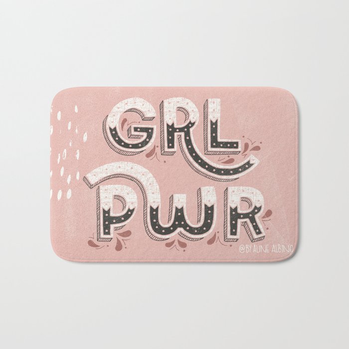 GRL PWR - Pink Bath Mat