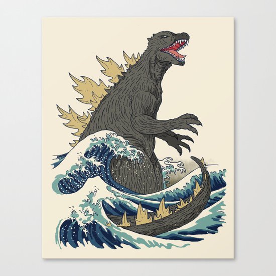 The Great Monster Off Kanagawa Canvas Print