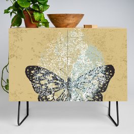 fine art Abstract art gestual, organic and butterfly Credenza