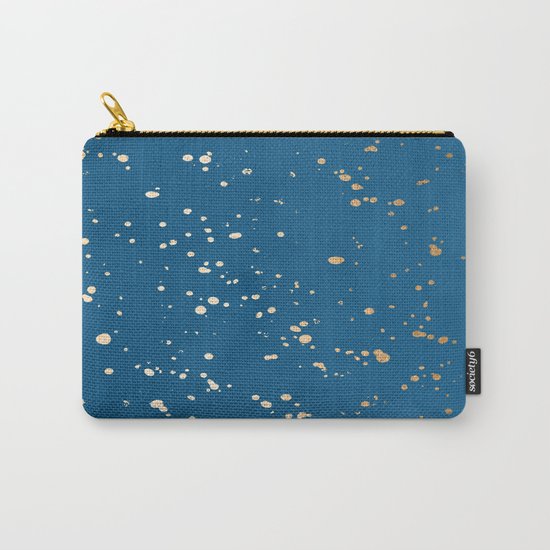 Paint Spatter - Orange Sherbet Shimmer on Saltwater Taffy Teal Carry-All Pouch
