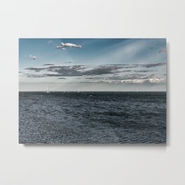 Atlantic ocean, Newport, Rhode Island, USA (2021-5-NEWP-5) Metal Print | Digital, America, Waterscape, Landscape, Waterreflections, Newportrhodeisland, Usa, Color, Boats, Dramaticclouds 