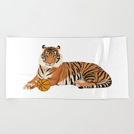 Basketball Tiger Beach Towel