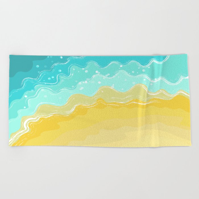 Rainbow sea holiday beach  Beach Towel