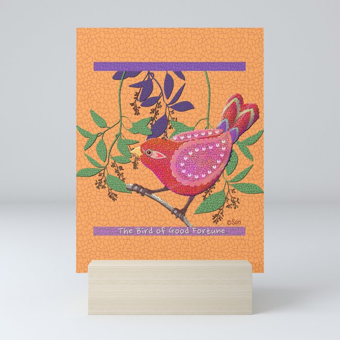 Bird Of Good Fortune Mosiac Art Mini Art Print