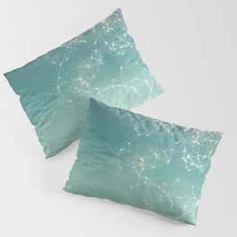 Fresh summer abstract background. Connecting dots, lens flare Pillow Sham