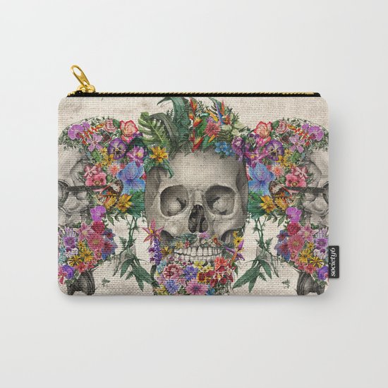 hipster floral skull Carry-All Pouch