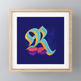 Aquatic Alphabet: Red Waratah Anemone Framed Mini Art Print