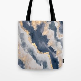 All that Shimmers – Gold + Navy Geode Tote Bag