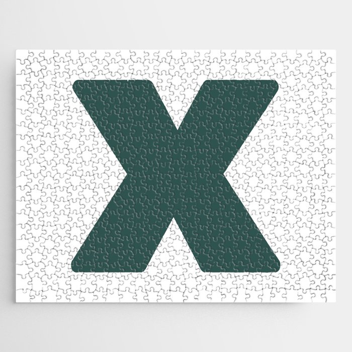 X (Dark Green & White Letter) Jigsaw Puzzle