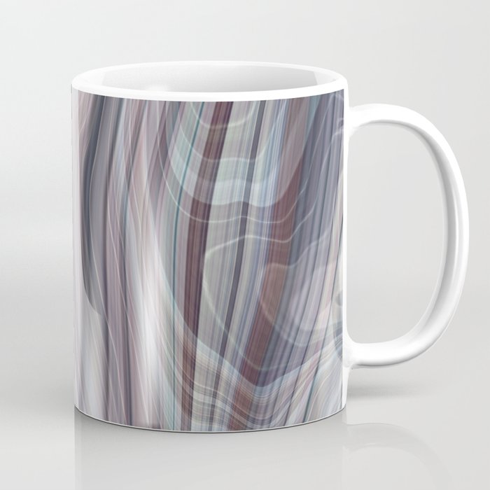 DOBBIN wavy lines plaid pattern in pale plum blue brown home decor Coffee Mug
