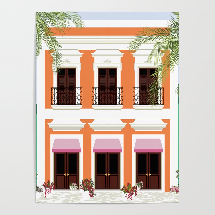 Puerto Rico Orange House Poster