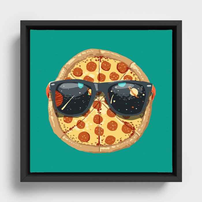 Cool Pizza Framed Canvas