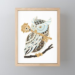 Midnight Great Horned Owl Framed Mini Art Print