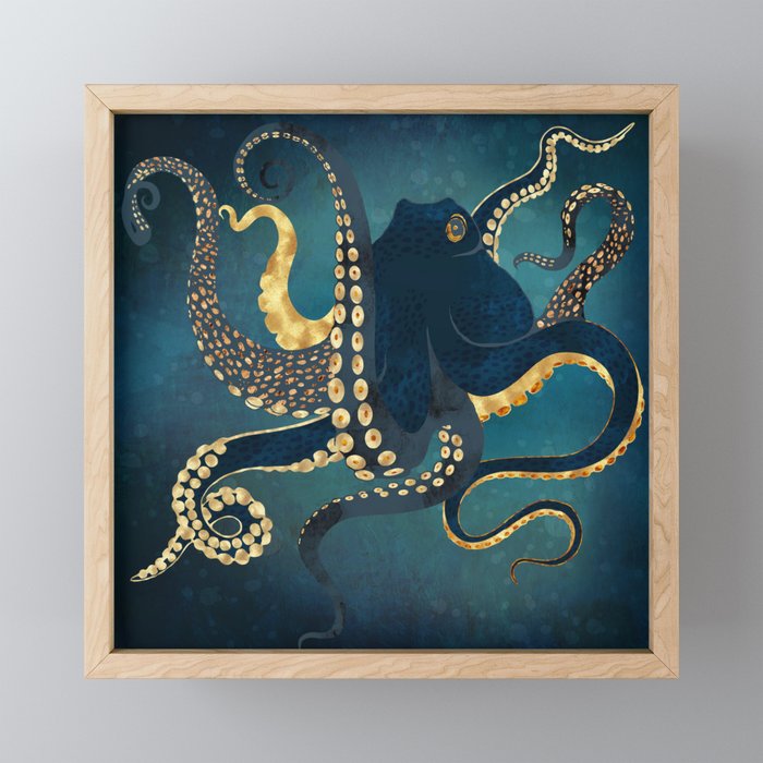 Metallic Octopus IV Framed Mini Art Print