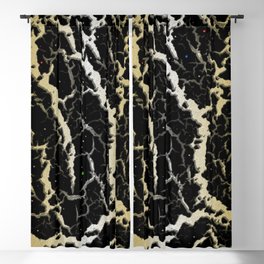 Cracked Space Lava - Gold/White Blackout Curtain