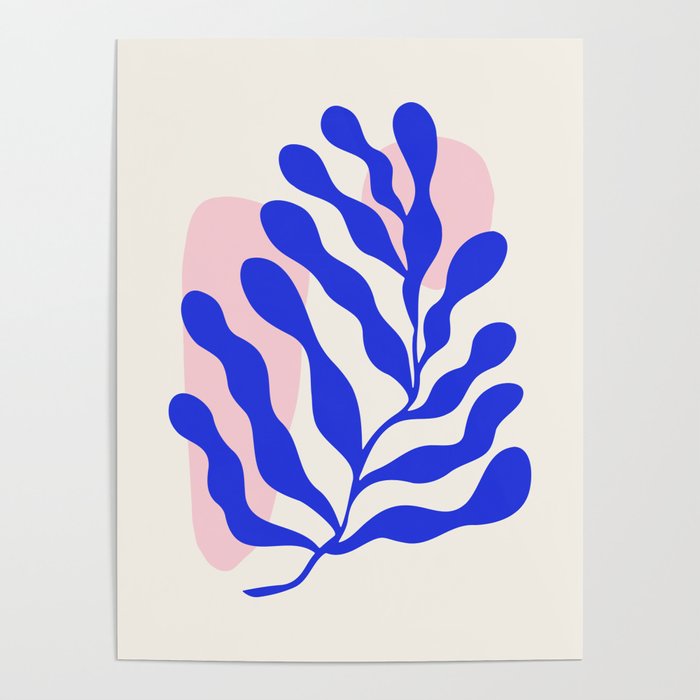 Blue Matisse Ferns Poster