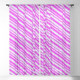 [ Thumbnail: Fuchsia and Lavender Colored Stripes/Lines Pattern Sheer Curtain ]