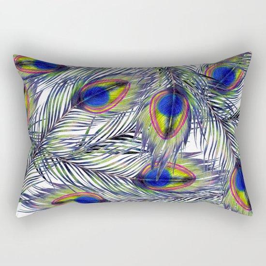 Peacock Pattern Rectangular Pillow