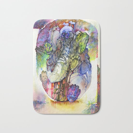 Psychedelic elephant Bath Mat