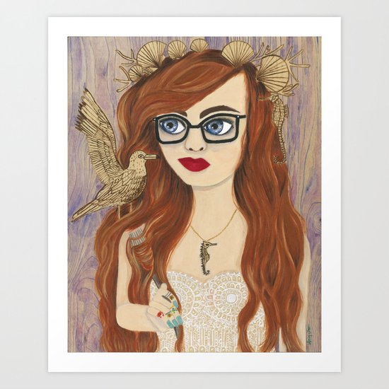 Hipster Ariel Art Print