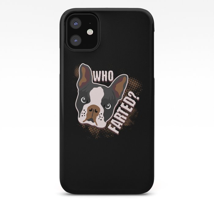 Who Farted Geeky Funny Dog Cat Lover Boston Terrier Illustration
