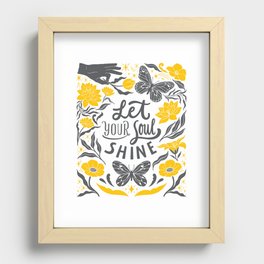 'Let Your Soul Shine' Typography Quote Recessed Framed Print