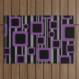 Violet Black Pattern Rectangles #society6  Outdoor Rug