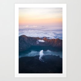 View from Rinjani Vulcano at sunrise | Lombok, Indonesia | Travel photography | Color Art Print Art Print
