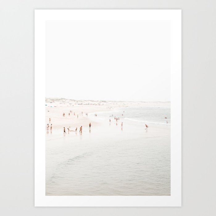 At The Beach (seven) - minimal beach series - ocean sea photography by Ingrid Beddoes Art Print